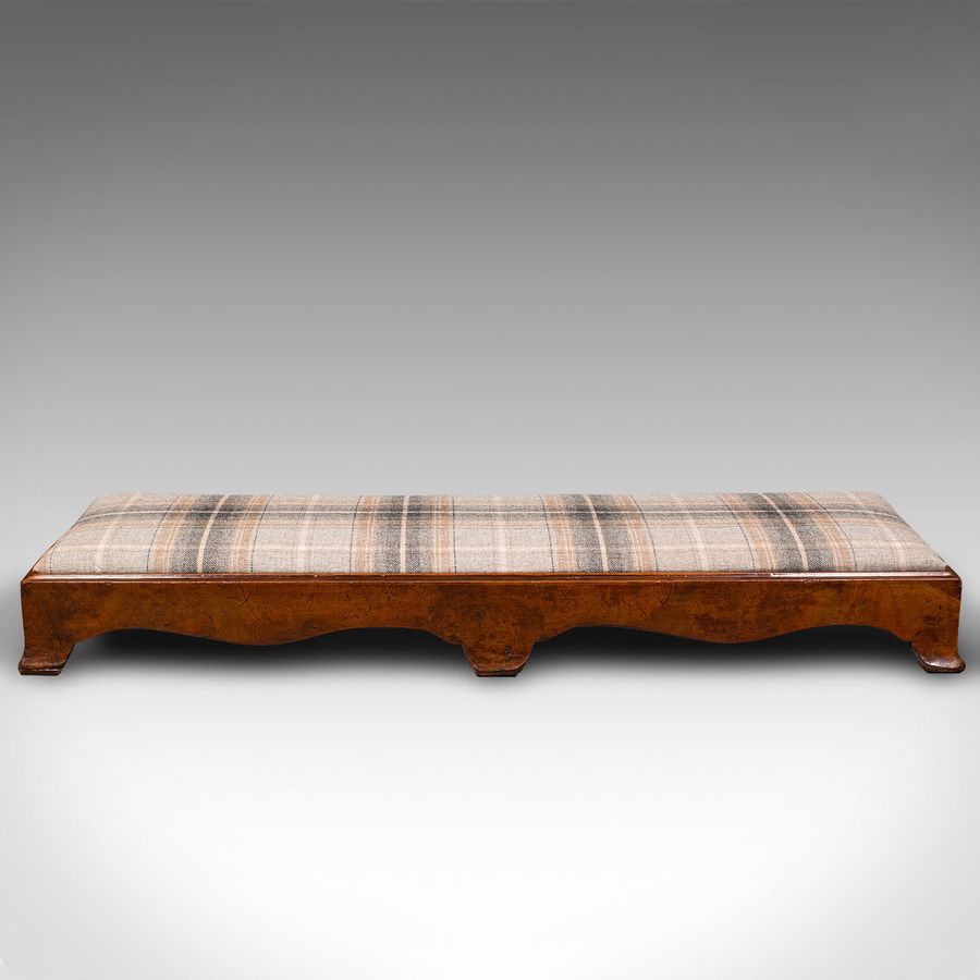 Antique Antique Carriage Stool, English, Tweed Upholstery, Fireside Rest, Georgian, 1780