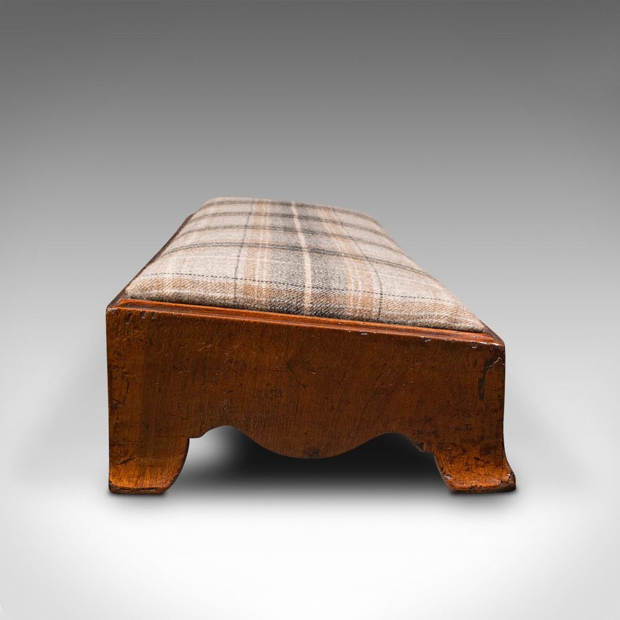 Antique Antique Carriage Stool, English, Tweed Upholstery, Fireside Rest, Georgian, 1780