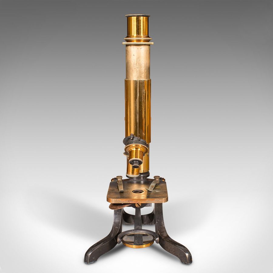 Antique Antique Scholar's Microscope, English, Brass, Scientific Instrument, Victorian