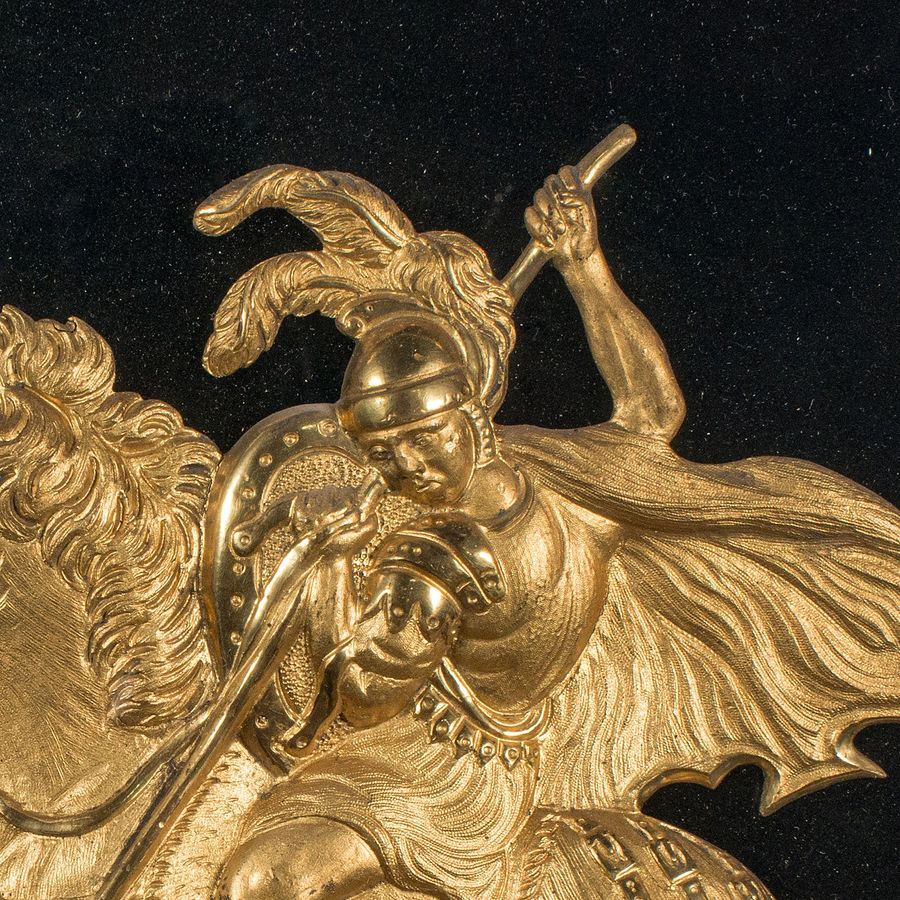Antique Antique George & The Dragon Display Plaque, English, Decorative Relief, Regency