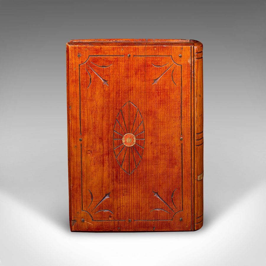 Antique Antique Book Safe, Continental, Cedar, Disguise Volume Storage Box, Edwardian