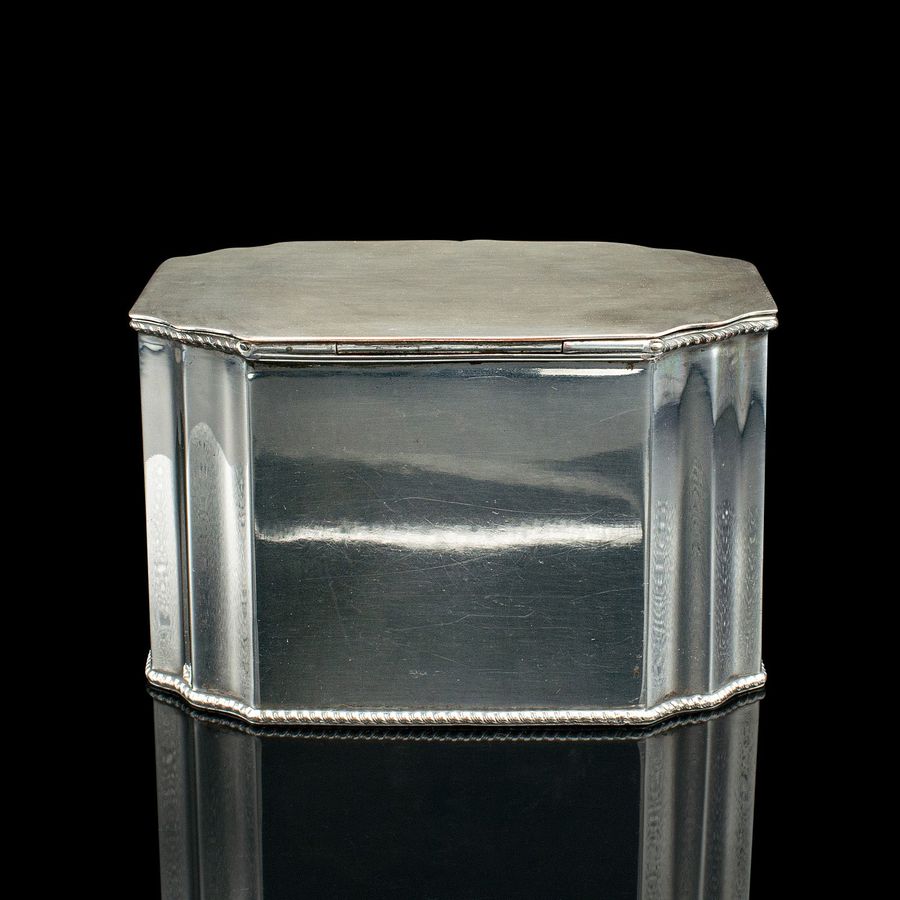 Antique Antique Tiffin Box, English, Silver Plated, Tea Caddy, Edwardian, Circa 1910