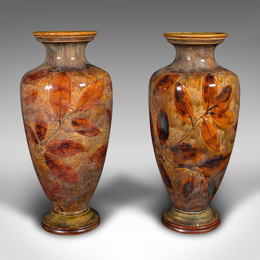 Antique Antique Pair Of Decorative Vases, English, Ceramic Flower Urn, Edwardian, C.1910