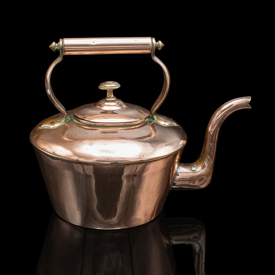 Antique Antique Scullery Kettle, English, Copper, Stovetop Teapot, Victorian, Circa 1870