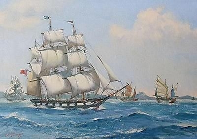 Alan Bowyer Maritime Oil Painting - The China Clipper 