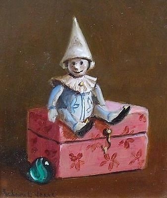 Delightful Deborah Jones (1921-2012) Oil Painting - Jack In (On) The Box