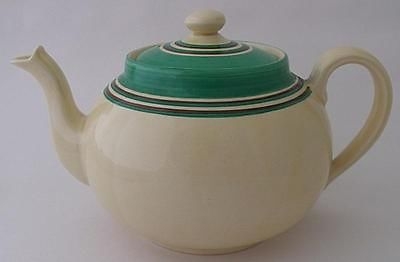 Stylish Clarice Cliff Bizarre Teapot - Banded / Striped Design - 1930's Art Deco