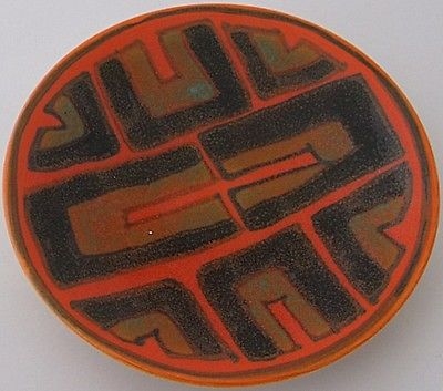 Outstanding Small Poole Pottery Studio Delphis Dish / Tray With Abstract Design