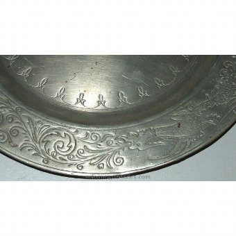 Antique Silver tray with plant