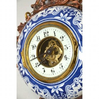 Antique Hanging wall clock. Handpainted Porcelain
