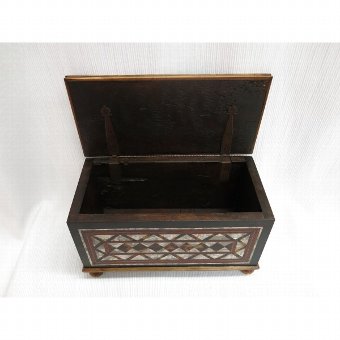 Antique Wooden collection box, mother of pearl and tortoiseshell