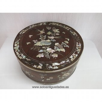Antique Rosewood collection box oriental style