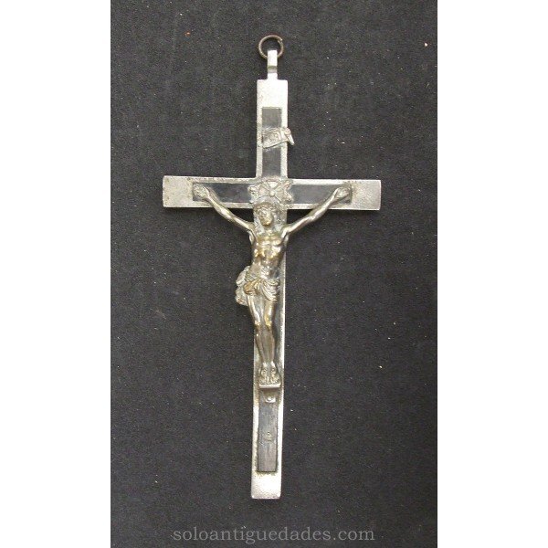 Crucifix with wood inlays