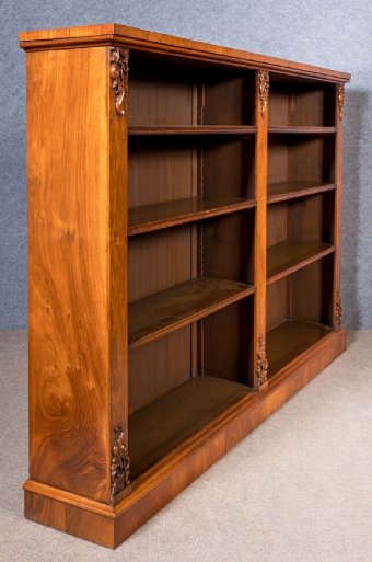 Good Figured Walnut Open Bookcase