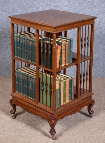 Edwardian Inlaid Revolving Bookcase