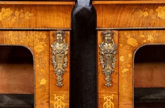 Antique Good Pair of Victorian Walnut Pier Display Cabinets