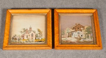 A pair fo framed Tapestries