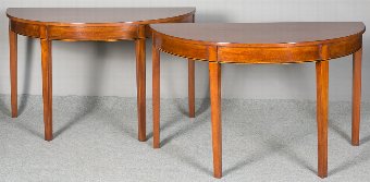 Pair of Georgian Demi lune Console Tables/Dining Table