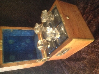 Rare Walnut campaign decanter or tantalus box
