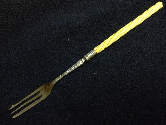 Silver plated and Ivory pickle fork