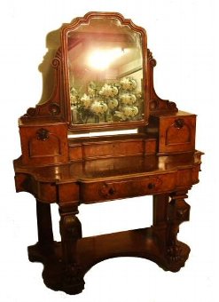 Victorian burr walnut duchesse dressing table