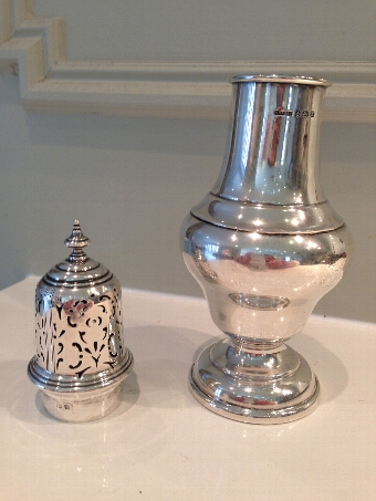 Antique Sterling Silver Sugar Caster in the Georgian Style