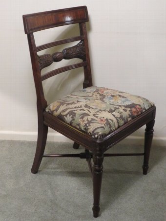 Antique Pair of Early c19th American Bar Back Side Chairs