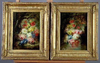 Tables Pair Painted By Georges Choné (born In 1819 In Paris)