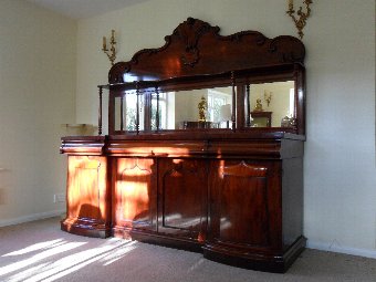 Huge Victorian Mahogany Sideboard Mirrored and Carved