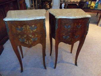 Antique Pair of Louis XVI Kingwood Bedside Commodes