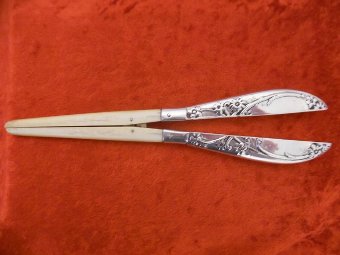 Edwardian Silver & Bone Glove Stretchers