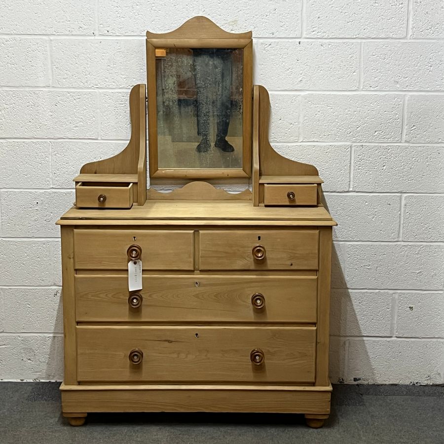 Large Edwardian Pine Dressing Chest With Swivel Mirror (A2952D)