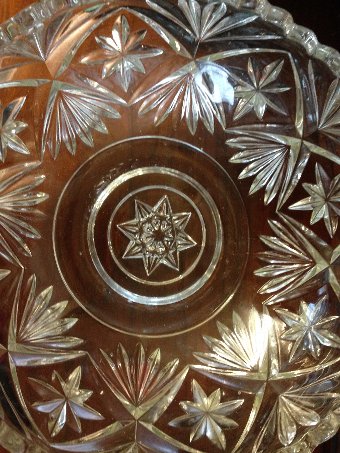 Antique large cut glass bowl