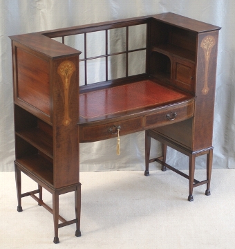 Antique Inlaid Arts & Crafts Writing Desk