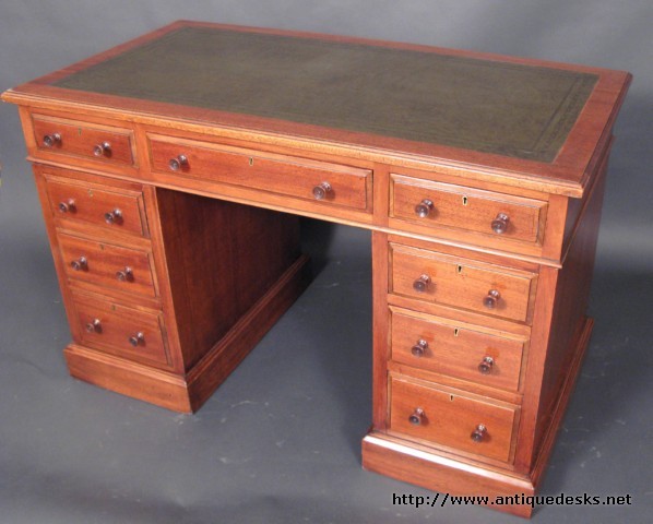 Victorian Walnut Pedestal Desk
