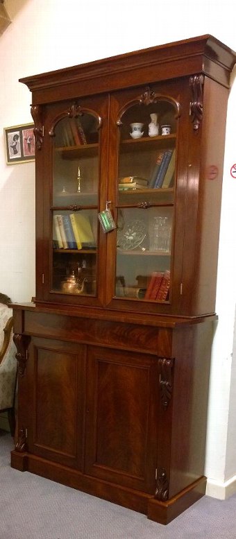 Impressive 19th Century English Mahogany Bookcase