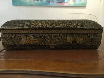 Antique 18th century Chinese lacquer game box