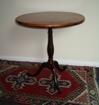 Antique 19th Century Welsh Folk Art Inlaid With Mixed Woods Tripod Table