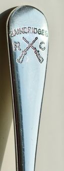 Antique Walker & Hall 1956 Solid Silver Spoon with Rifle Inscription