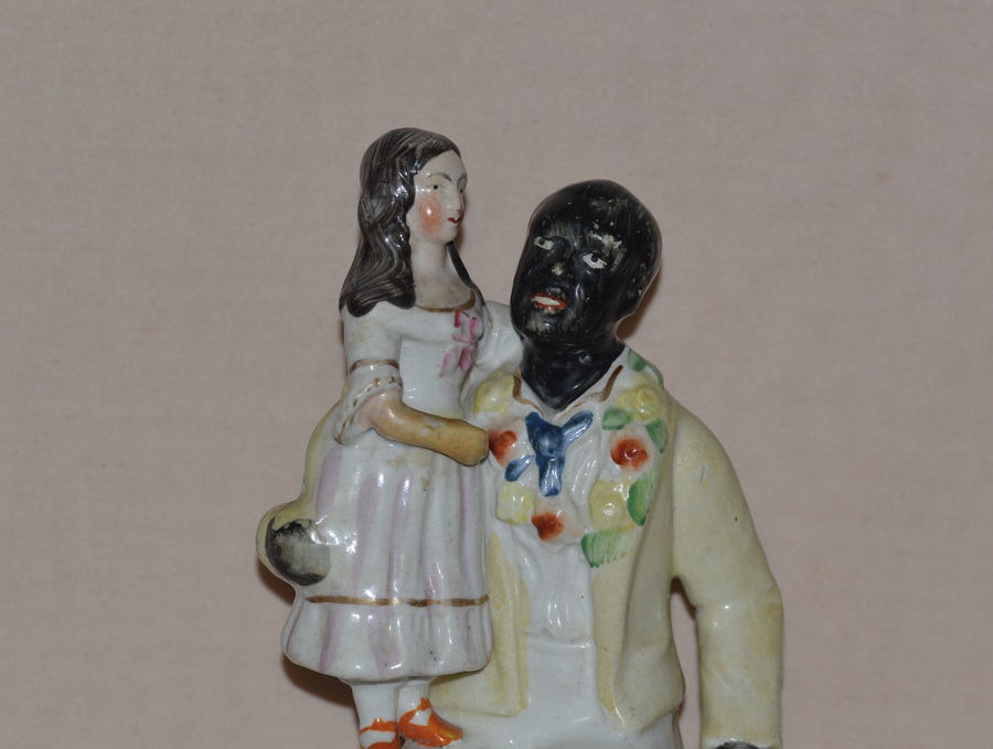 Antique 19th Century Thomas Parr Staffordshire Figure of Uncle Tom and Eva