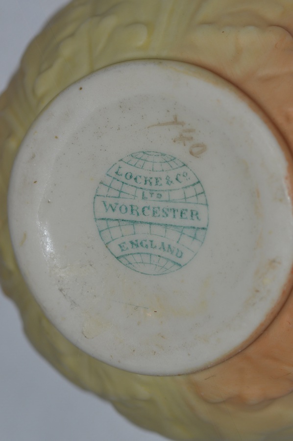 Antique 1898-1902 Locke & Co Worcester Blush Ivory Cream Jug