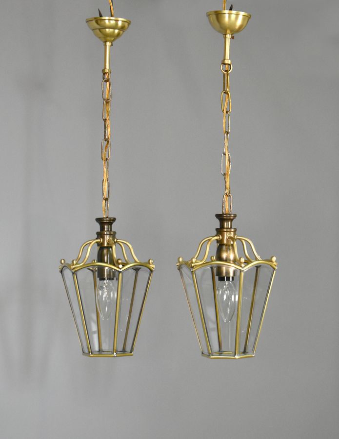 Pair Matching Brass Lanterns