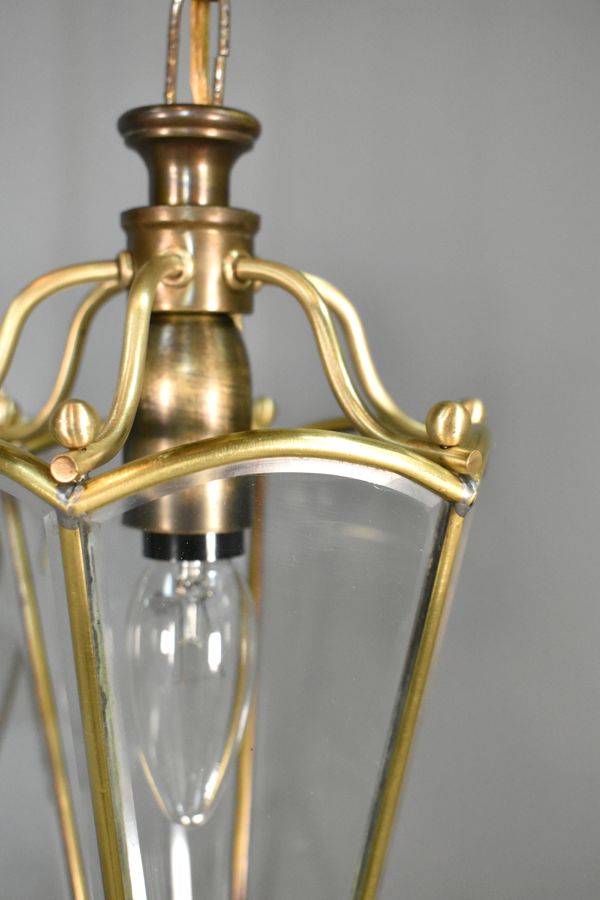 Antique Pair Matching Brass Lanterns