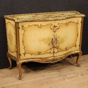 Venetian lacquered and gilded cupboard of the 20th century