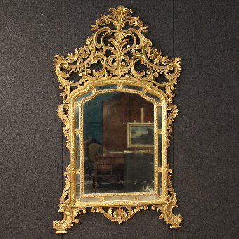 Italian gilded mirror in Louis XV style of the 20th century