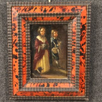 Ancient French painting of the 18th century
