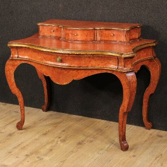 Spanish lacquered and gilded writing desk