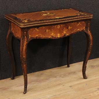 Inlaid game table decorated with bronzes