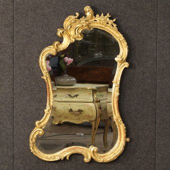 French gilded mirror in wood and plaster of the late 19th century