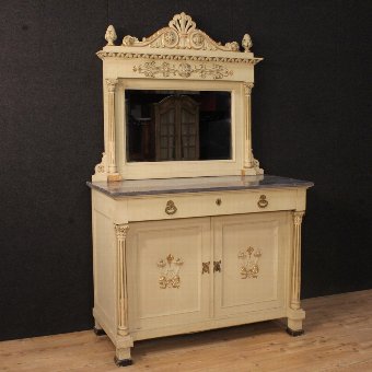 Lacquered sideboard with mirror in Louis XVI style